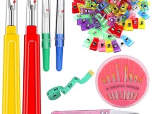 CDQYA 137PCS Sewing Tools Set With Seam Rippers + Fabric Clips, Thread Remover Tool Kit With Thimble, Scissors, Sewing Needles (Color : A, Size : One size)